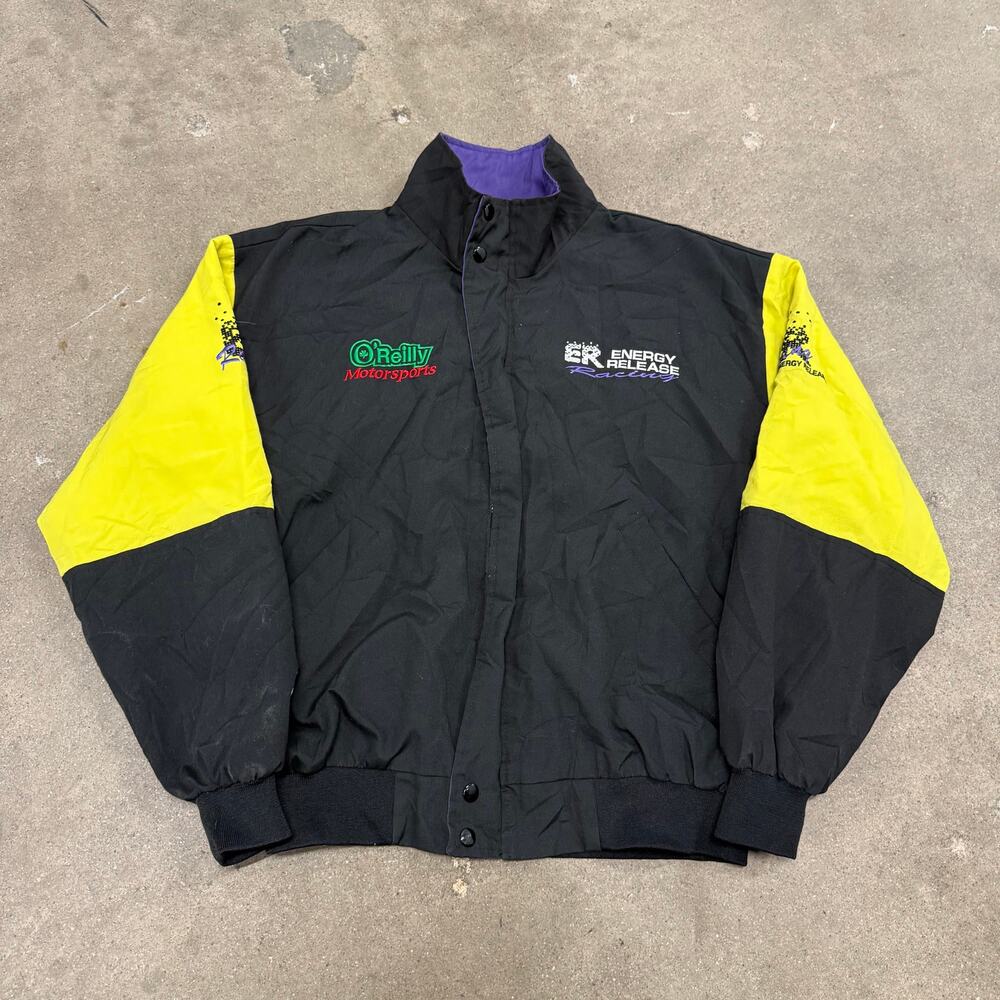 Vintage Energy Release Racing Full Zip Jacket Black Mens Large